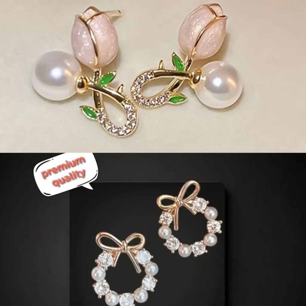 Trinova collection bow earrings